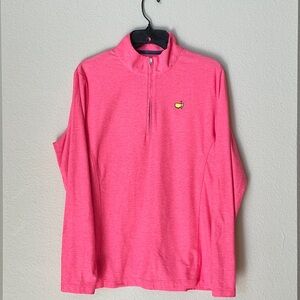 Magnolia Bright Pink Quarter-Zip with Navy Trim